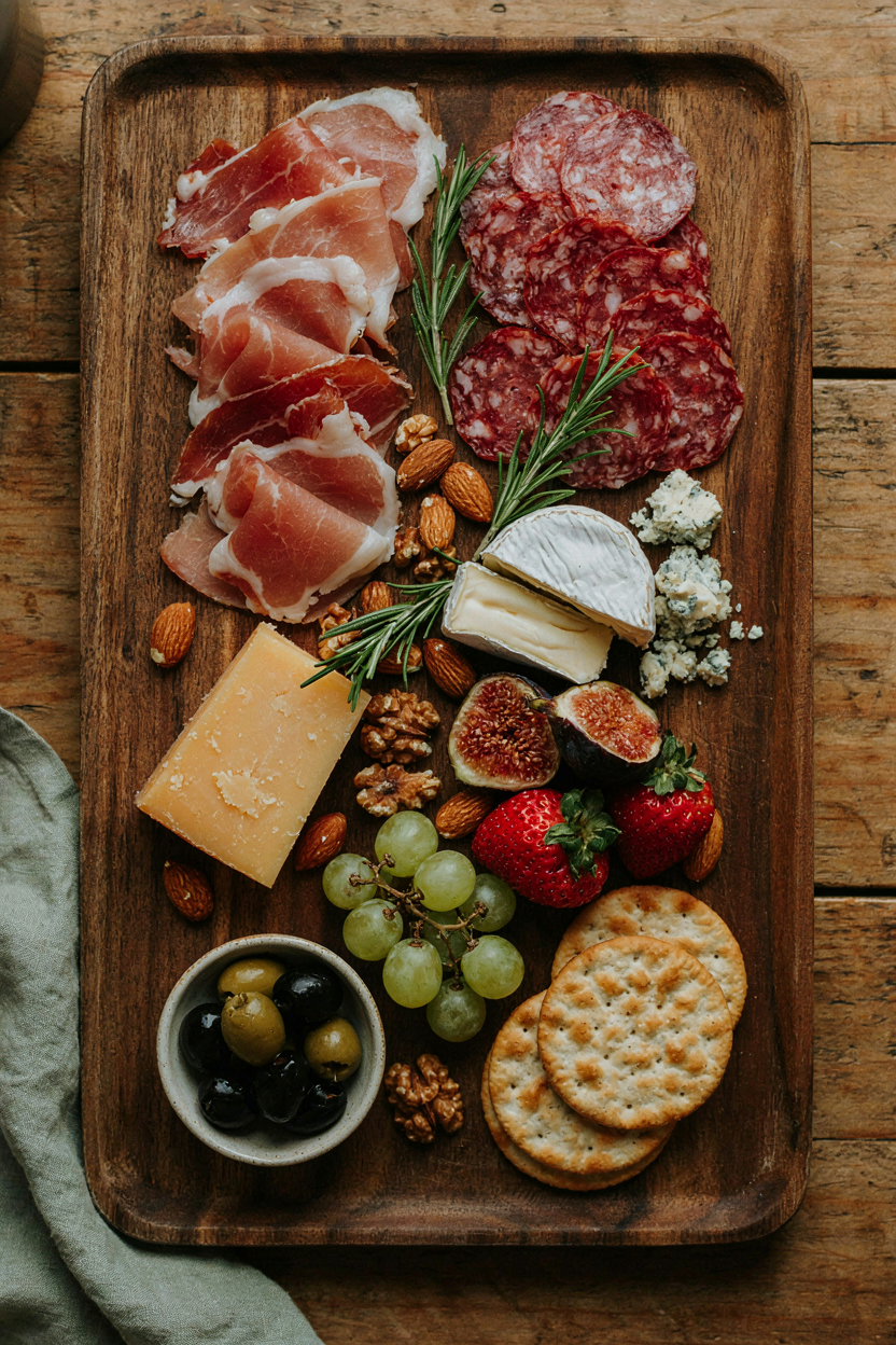 Finished charcuterie board