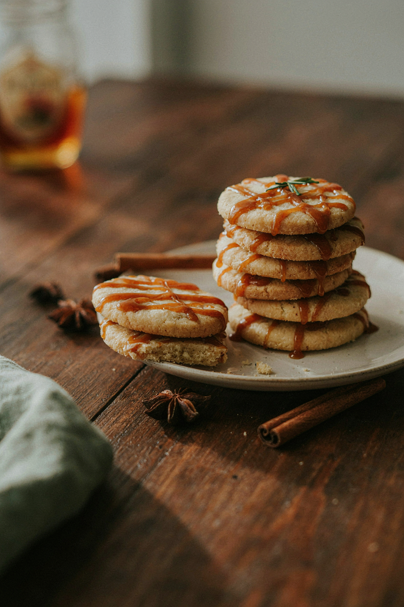 Finished cookies with maple glaze