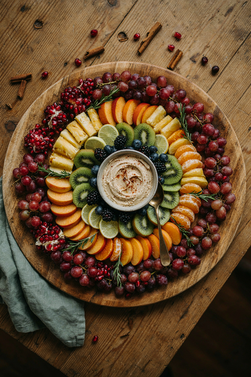 Finished colorful fruit platter