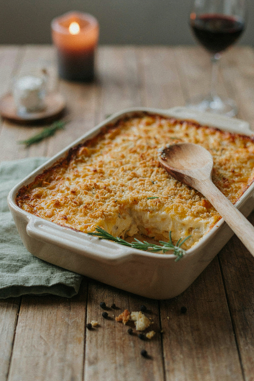 Finished baked mac and cheese