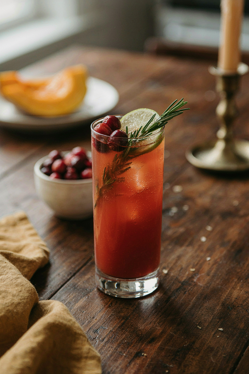 Finished mocktail with garnish