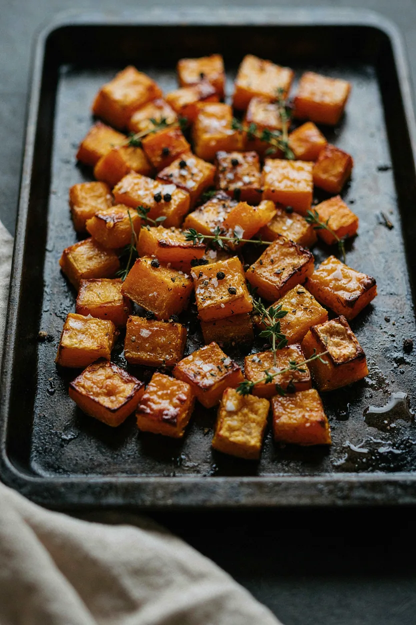 Roasted squash cubes